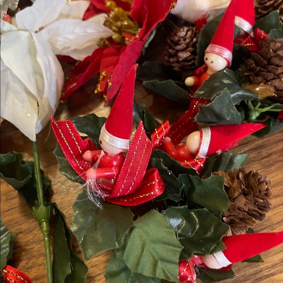 Assortment of Vintage Christmas candle rings, corsages, ornaments, and decor - Picture 7 of 8